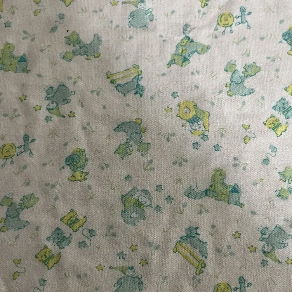 Vintage Carter's Mother Goose Nursery Rhymes Baby Receiving Blanket Cotton USA